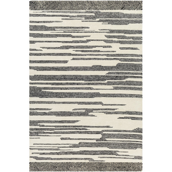 Lumia Handmade Wool Black/Cream Rug Joss & Main